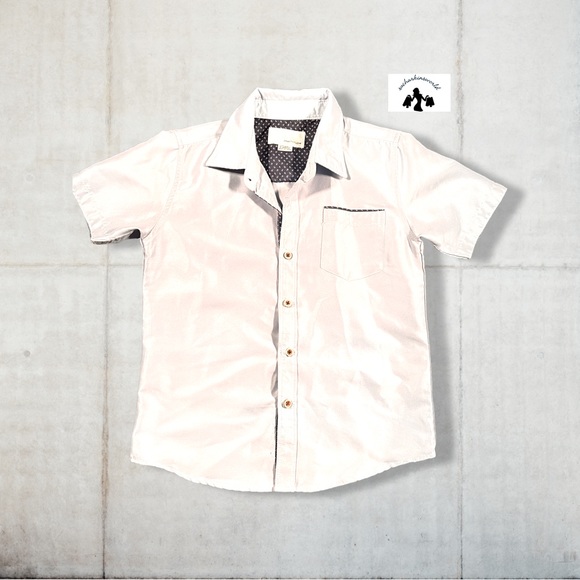 Boys Short Sleeve Shirt Craft + Flow button down baby blue Sz 5-medium polyester - Picture 3 of 3